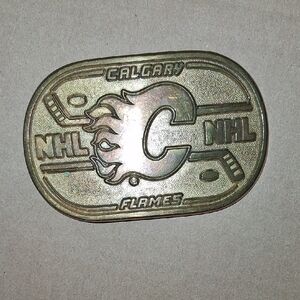Calgary Flames NHL Gold Belt Buckle
